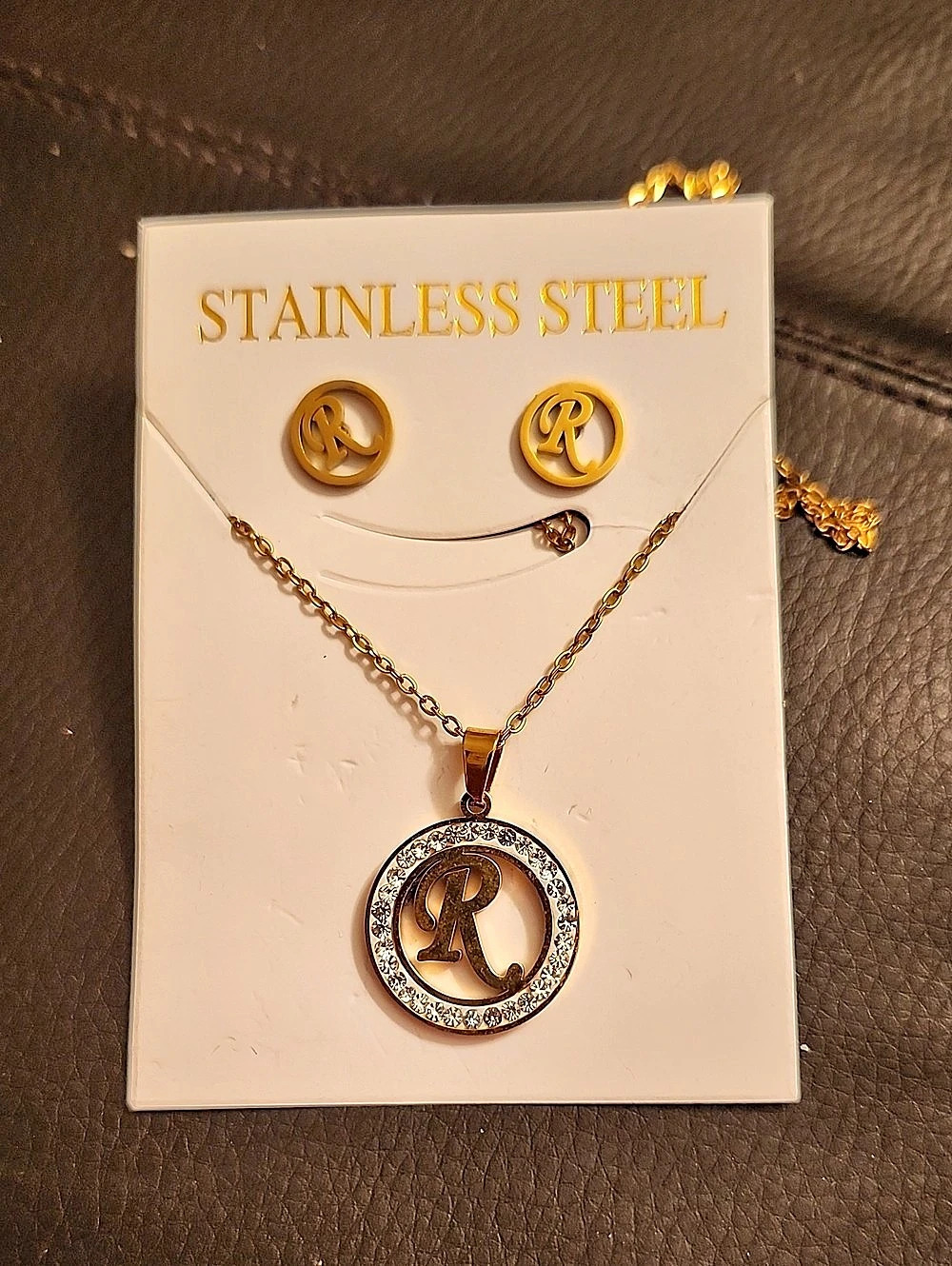 Gold-Tone Rhinestone Necklace Set NWT